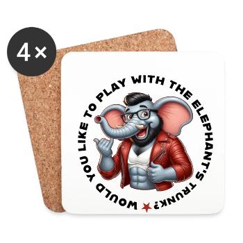 would you like to play with the elephant´s trunk - Untersetzer (4er-Set) - Weiß - Vorne