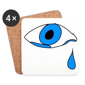 Cri de larme oculaire - Dessous de verre (lot de 4) - blanc - Devant