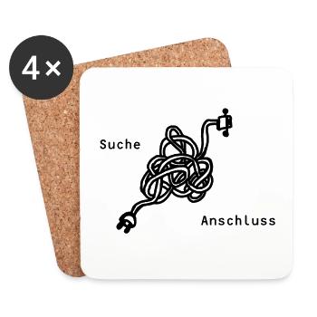 Suche Anschluss - Untersetzer (4er-Set) - Weiß - Vorne