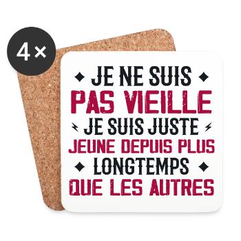 I'm Not Old Vintage Anniversary Gift - Coasters (set of 4) - white - Front