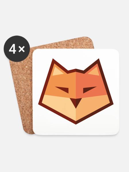Vector Fox - Coasters (set of 4) - white