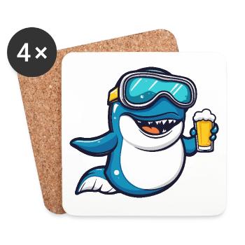 Baleine Après-Ski Bière - Dessous de verre (lot de 4) - blanc - Devant