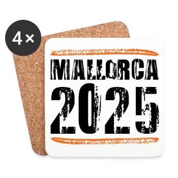 Mallorca 2025 Spruch - Untersetzer (4er-Set) - Weiß - Vorne