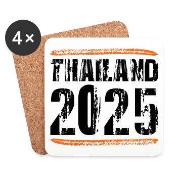 Thailand 2025 Spruch - Untersetzer (4er-Set) - Weiß - Vorne
