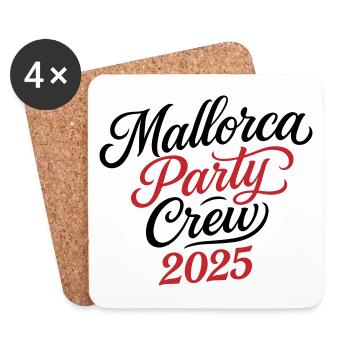 Mallorca Party Crew 2025 - Untersetzer (4er-Set) - Weiß - Vorne