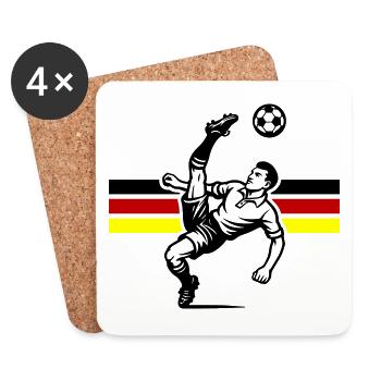 Coup de pied aérien de football Allemagne - Dessous de verre (lot de 4) - blanc - Devant