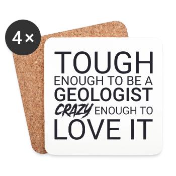 Geologist Crazy Geology - Coasters (set of 4) - white - Front