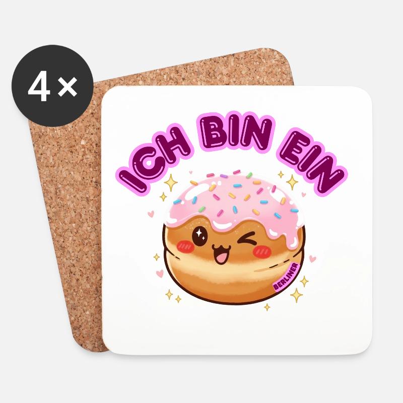 Ich bin ein Berliner - Untersetzer (4er-Set) - Weiß
