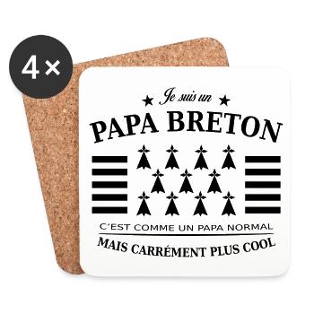 papa breton - Dessous de verre (lot de 4) - blanc - Devant