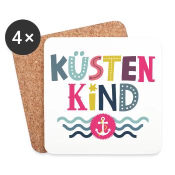Küstenkind - Untersetzer (4er-Set) - Weiß - Vorne