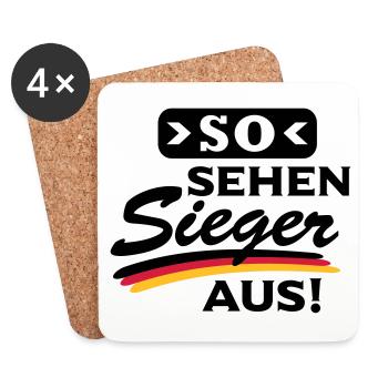 So sehen Sieger aus - Untersetzer (4er-Set) - Weiß - Vorne