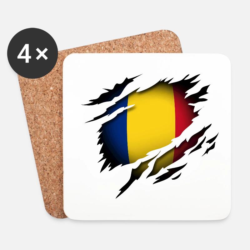 Rumänien im Herzen - Untersetzer (4er-Set) - Weiß