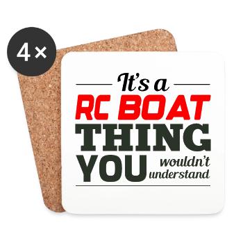 Rc Boat Racing Electric Powerboat Speedboat Race - Coasters (set of 4) - white - Front