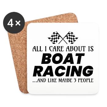 Boat Racing Powerboat Speedboat Offshore Race - Coasters (set of 4) - white - Front