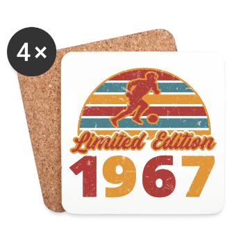 Footballer Football Player Sports Birthday 1967 - Coasters (set of 4) - white - Front