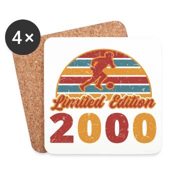 Footballeur Footballeur Footballeur Anniversaire 2000 - Dessous de verre (lot de 4) - blanc - Devant