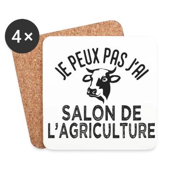 Agriculteur je peux pas jai salon de l agriculture - Dessous de verre (lot de 4) - blanc - Devant