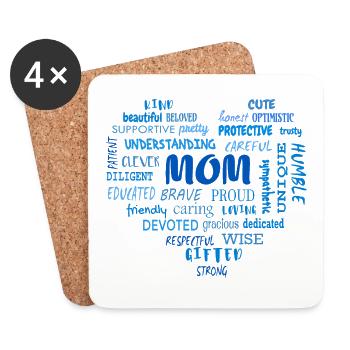 Best Mother qualities and mom characteristics - Coasters (set of 4) - white - Front