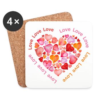 Love is everything - Coasters (set of 4) - white - Front