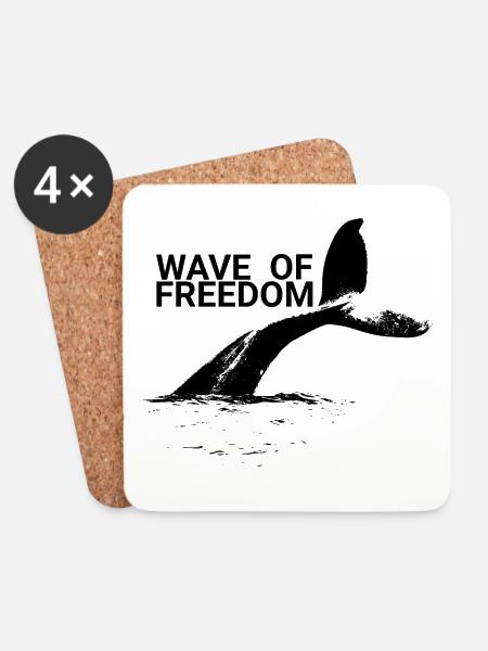 Wave of Freedom - Untersetzer (4er-Set) - Weiß