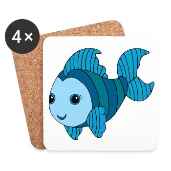 Bunter Fisch - Untersetzer (4er-Set) - Weiß - Vorne