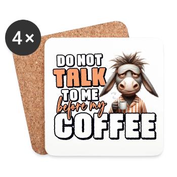 Âne fatigué avec du café - Dessous de verre (lot de 4) - blanc - Devant