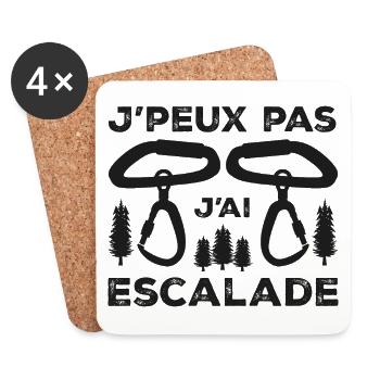 J'peux pas j'ai Escalade - Dessous de verre (lot de 4) - blanc - Devant