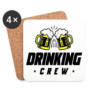 Drinking Crew Bier - Untersetzer (4er-Set) - Weiß - Vorne