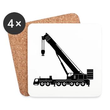 Crane mobile crane 1400 400 - Coasters (set of 4) - white - Front