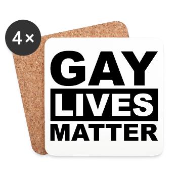 Gay lives matter - Dessous de verre (lot de 4) - blanc - Devant