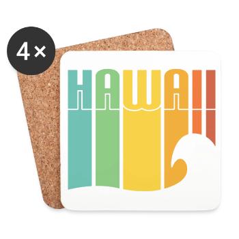 Hawaii Surf - Coasters (set of 4) - white - Front