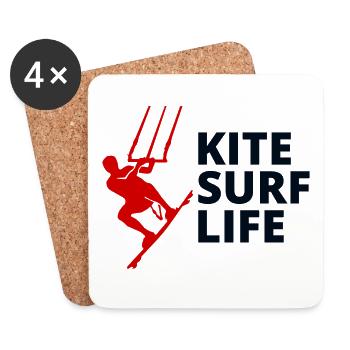 Kitesurfen Kiteboarding Kiteboarder Kitesurf - Untersetzer (4er-Set) - Weiß - Vorne