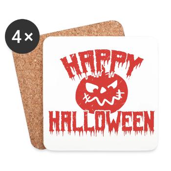 Fröhliches Halloween - Untersetzer (4er-Set) - Weiß - Vorne