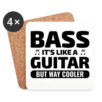 Basse Guitariste Musicien Musicien Bassiste Funny - Dessous de verre (lot de 4) - blanc - Devant