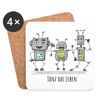 TANZ DAS LEBEN - Charlie & Friends - Untersetzer (4er-Set) - Weiß - Vorne