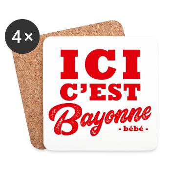 Bayonne Bayonnais fête fiera fêtes - Dessous de verre (lot de 4) - blanc - Devant