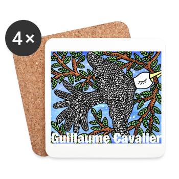 Dove with twigs - Coasters (set of 4) - white - Front