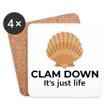 Clam Shell Seashells Collector Beachcomber Beach - Coasters (set of 4) - white - Front