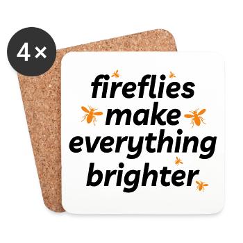 Fireflies Firefly Lightning Bug Insect Collector - Coasters (set of 4) - white - Front
