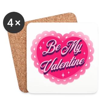 Cœur de la Saint-Valentin pour les amoureux et les romantiques - Dessous de verre (lot de 4) - blanc - Devant