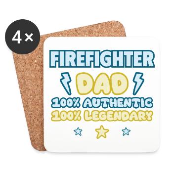 Fire Brigade Dad – Father's Day Gift, Legendary - Coasters (set of 4) - white - Front