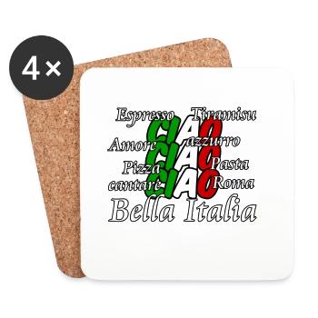Italien Italy italienisch Ciao Spruch Geschenk - Coasters (set of 4) - white - Front