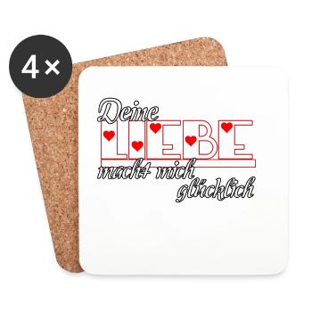 Liebe Glück Ehe Paar Partnerschaft Geschenk - Untersetzer (4er-Set) - Weiß - Vorne