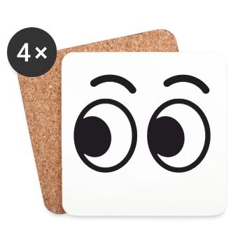 Eyes Funny Funny Gift Idea - Coasters (set of 4) - white - Front