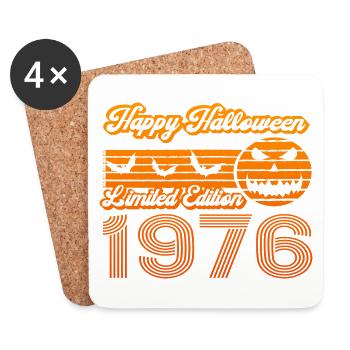 Halloween Pumpkin Birthday Year of Construction 1976 Vintage - Coasters (set of 4) - white - Front