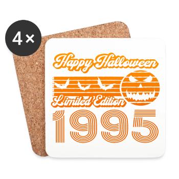 Halloween Kürbis Geburtstag Baujahr 1995 Vintage - Untersetzer (4er-Set) - Weiß - Vorne
