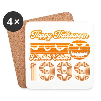 Halloween Kürbis Geburtstag Baujahr 1999 Vintage - Untersetzer (4er-Set) - Weiß - Vorne