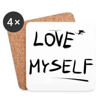 I love myself line - Coasters (set of 4) - white - Front