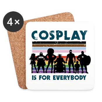 Cosplay is for everybody (flagge) - Coasters (set of 4) - white - Front