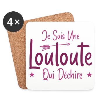 Je suis une Louloute qui Déchire - Dessous de verre (lot de 4) - blanc - Devant